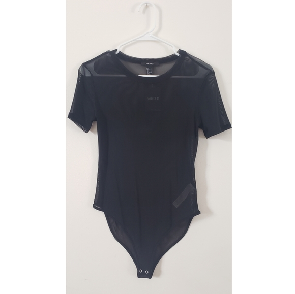 Forever 21 Tops - Forever21 | Black Mesh Bodysuit
